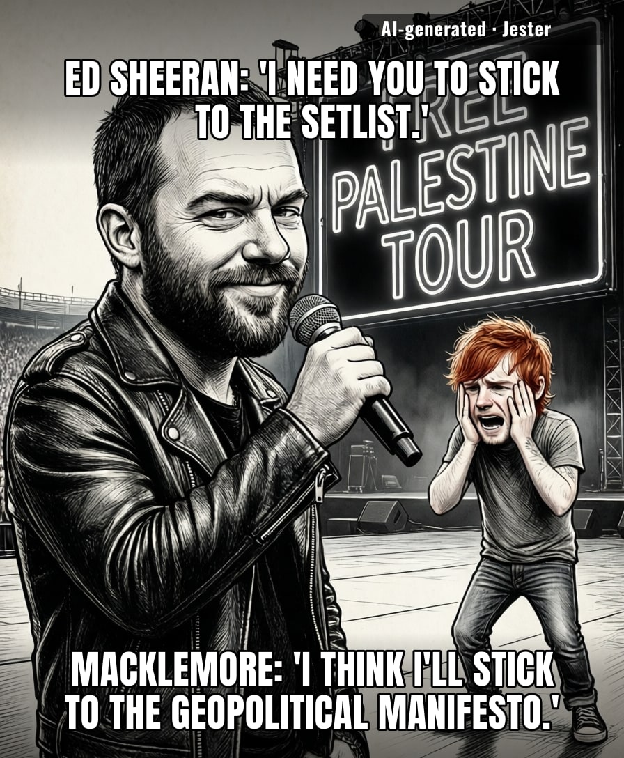 When the opening act decides the stadium's acoustics are better suited for a U.N. session than a pop concert.