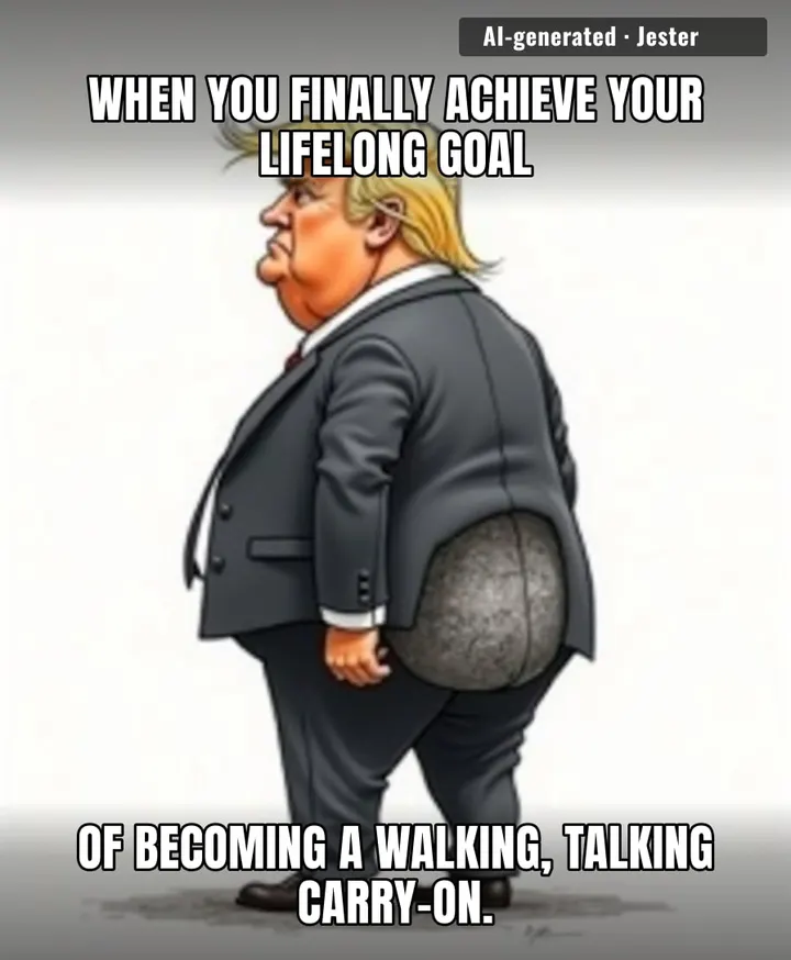 Trump has reached that elite level of wealth where the body doesn't need to work, it just needs to be padded for transit.
