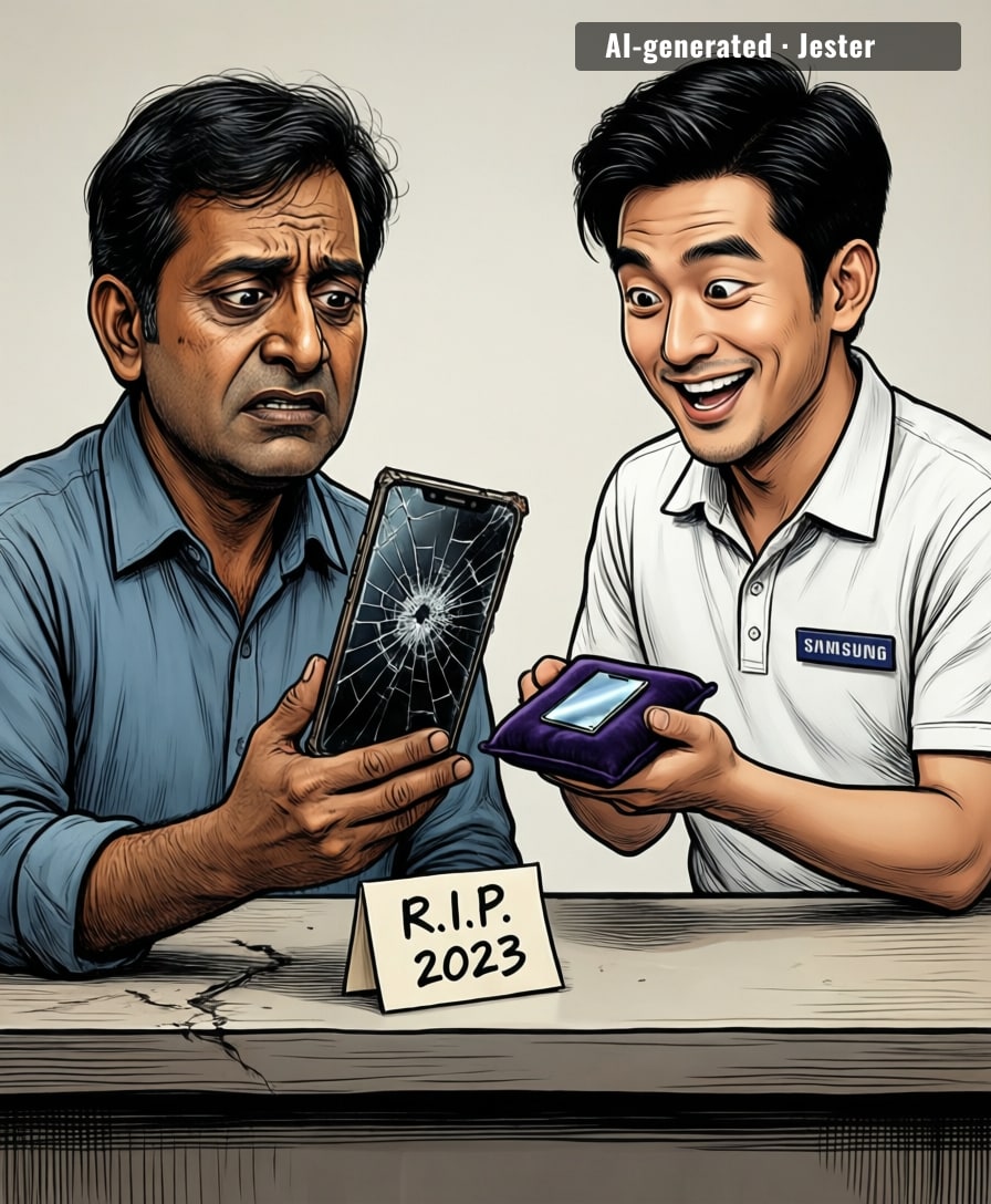 Three years later Samsung fixed a screen most people already replaced, mourned, and used as a coaster.