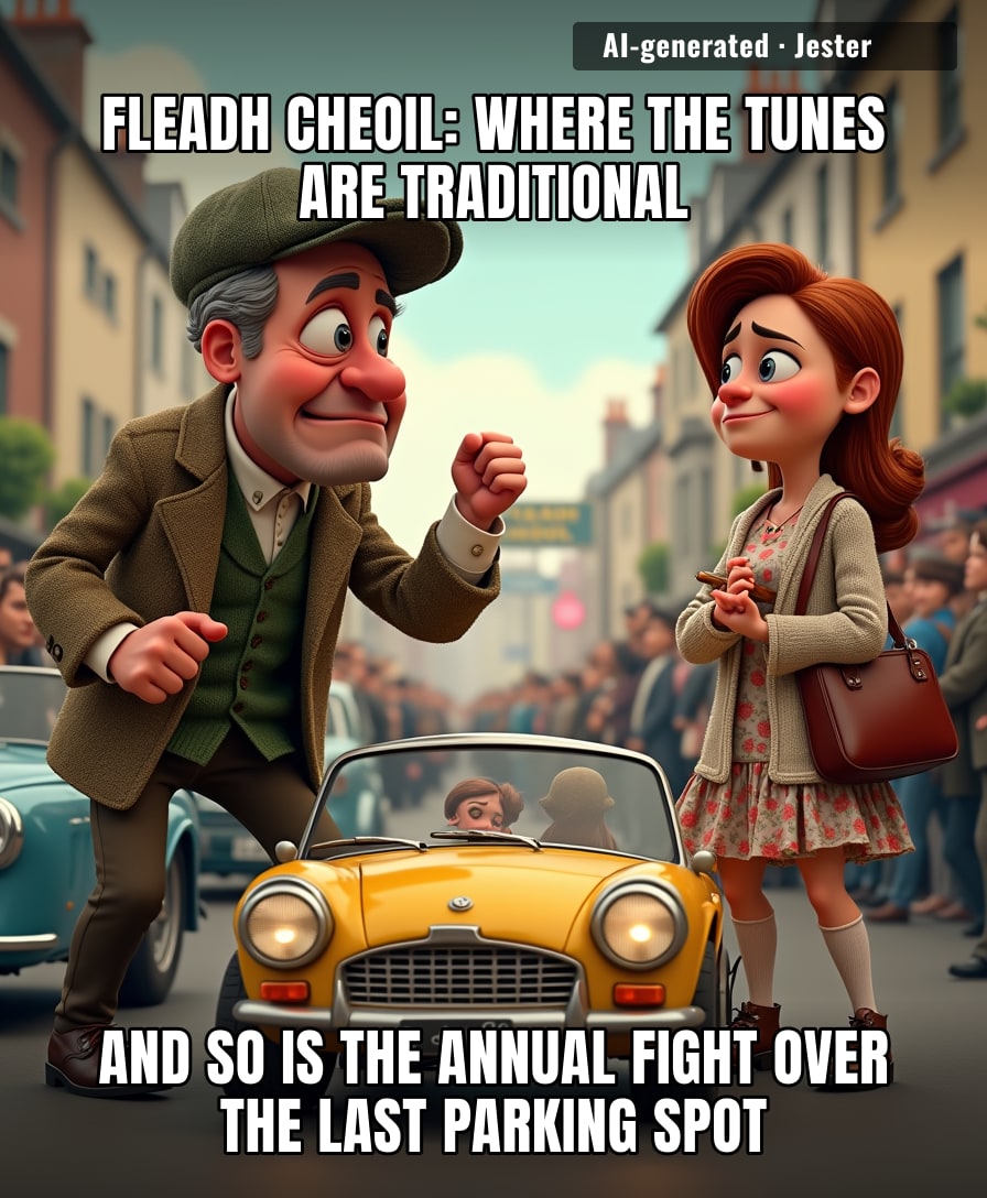 Nothing says 'celebrate together' like a city arguing over who gets to park nearest the accordion.