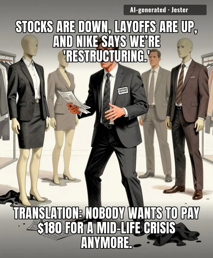 Nike trying to pivot away from revenue is like a gym bro trying to pivot away from leg day — we all know you’re just skipping the hard part.
