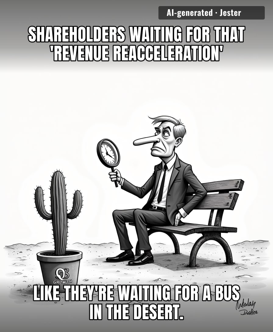 The company promises growth is just around the corner, which in corporate speak means it’s currently in a different time zone.