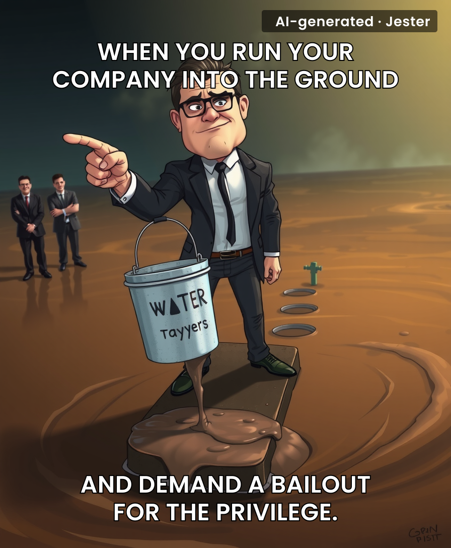 Nothing says 'market efficiency' like a business model where you keep the profits but the taxpayers inherit the debt.