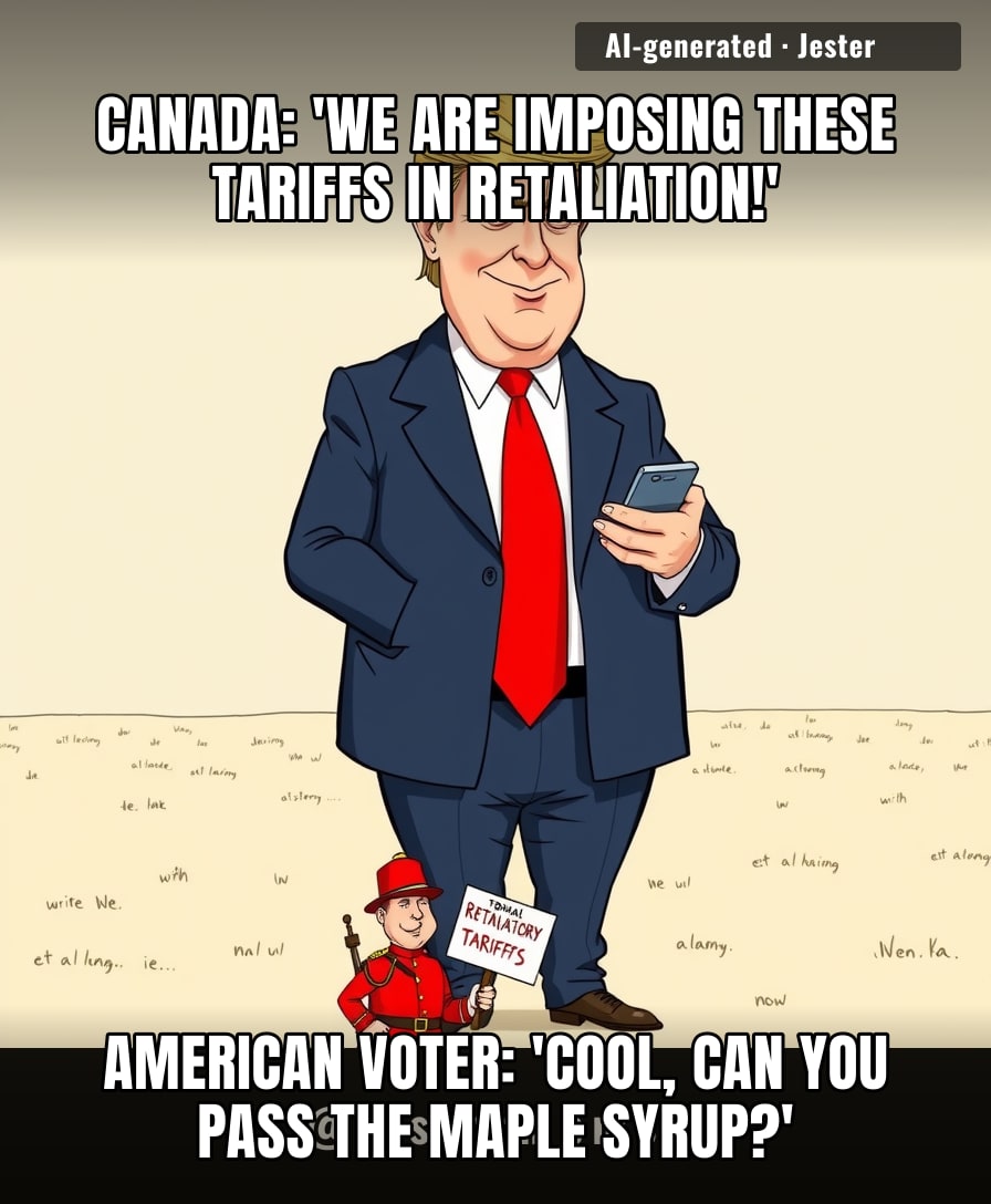 Canada trying to hurt the US economy is like a toddler trying to break up a fight by tapping the giants on their shins.