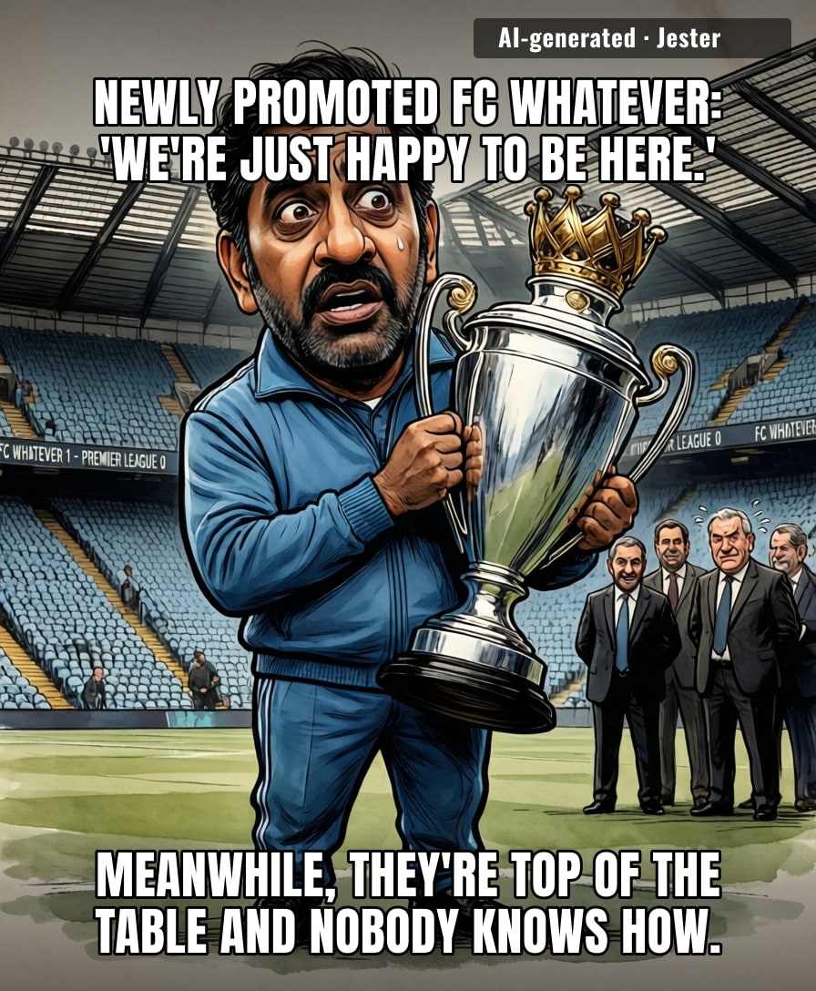 Somewhere, a club with a stadium capacity of 12 is about to win the Premier League, and the entire league is pretending this is fine.