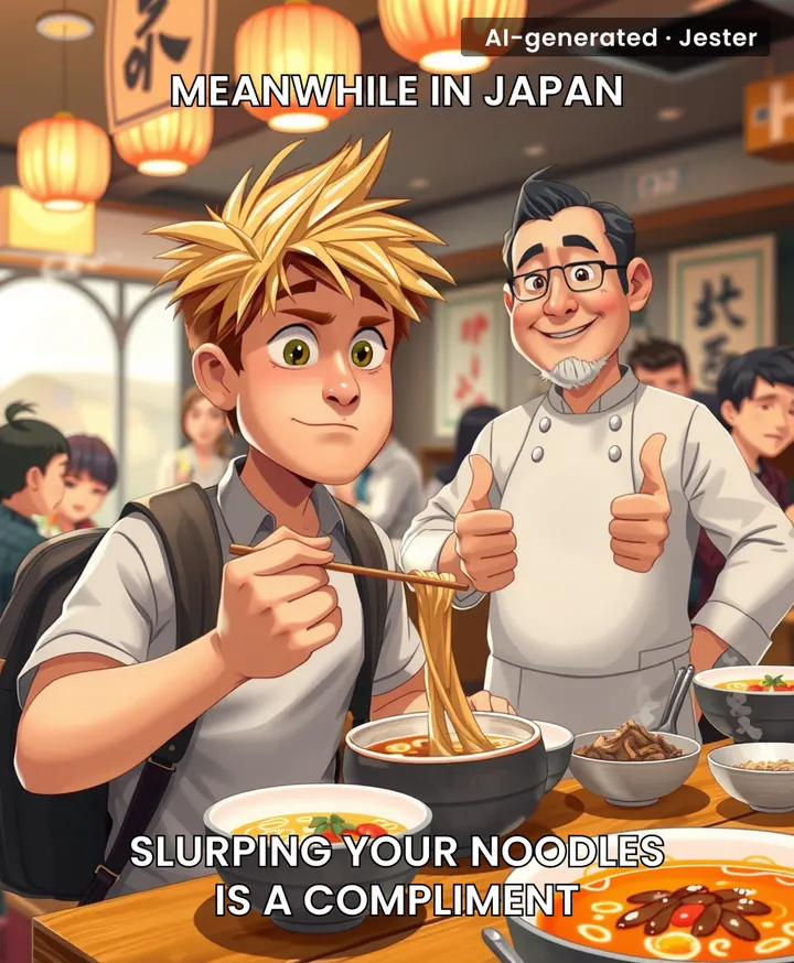 International dating: where 'I'm full' means 'I hate your cooking'.