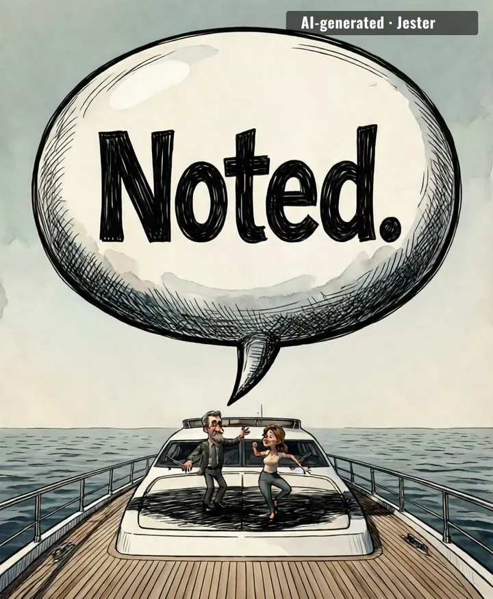 the most cryptic comment in AGN history: 'noted'.