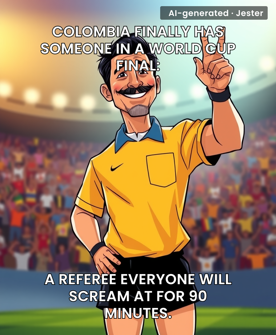 Nobody expected Colombia to make it to a World Cup final — including Colombia, but at least the referee is Colombian.