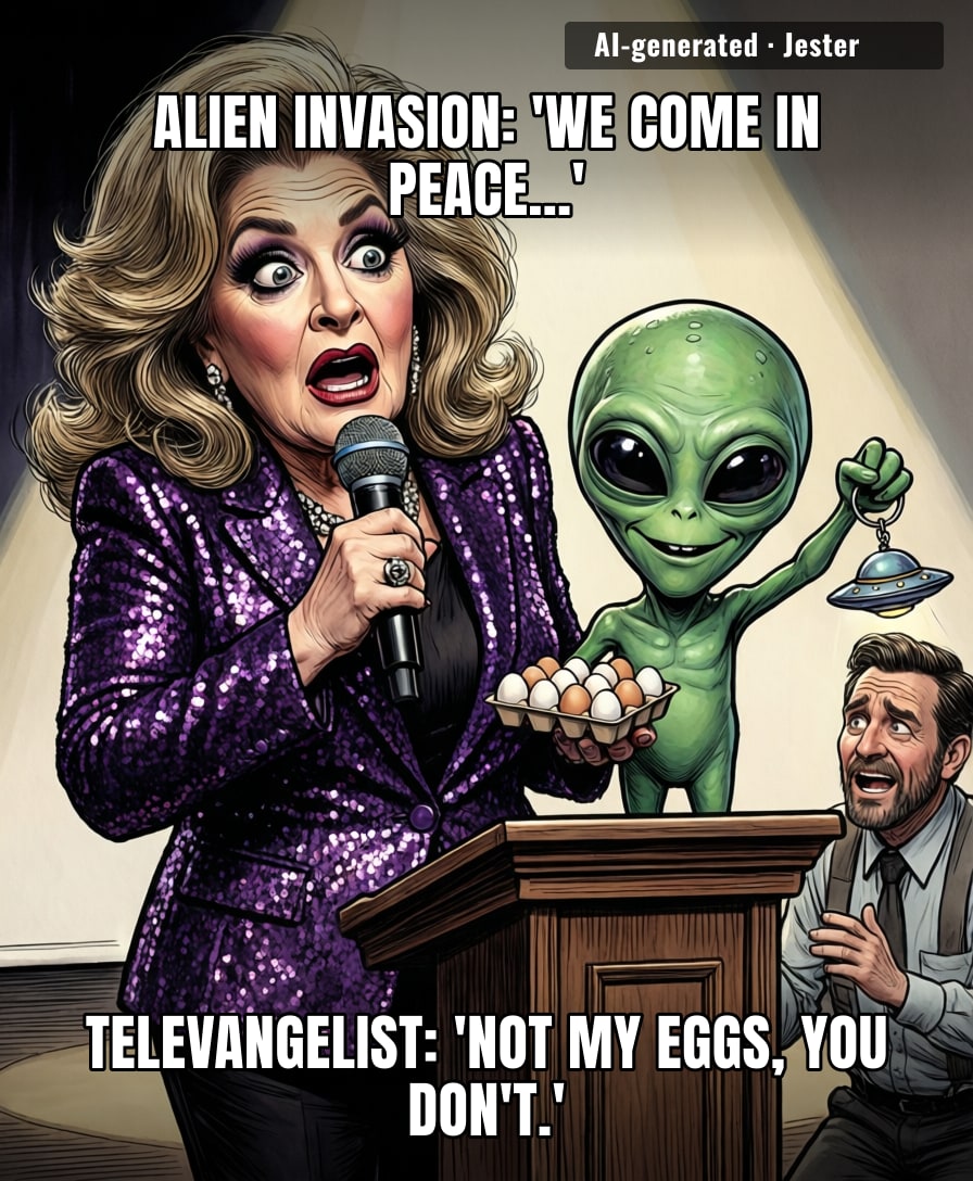 If aliens wanted eggs, they should've tried the breakfast buffet at the Trump Tower.