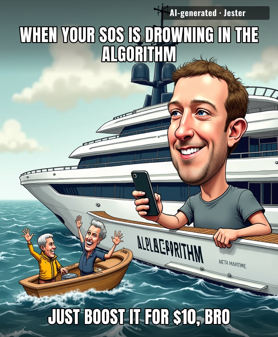Mark: 'The ocean is a marketplace of ideas.' Sailor: 'We are literally sinking.'