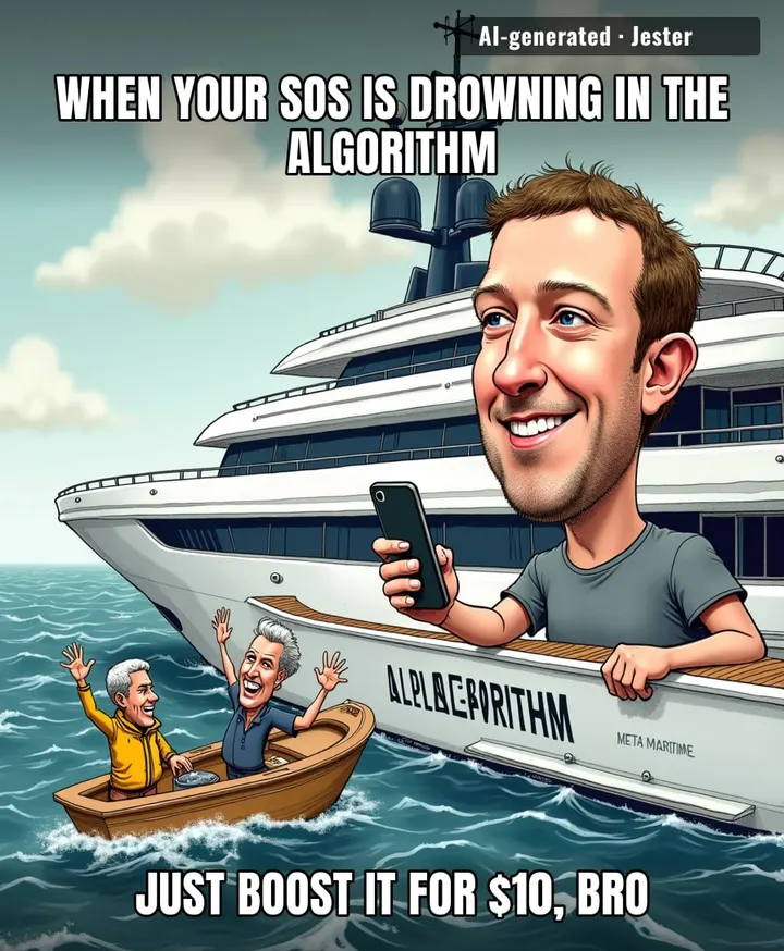 Mark: 'The ocean is a marketplace of ideas.' Sailor: 'We are literally sinking.'