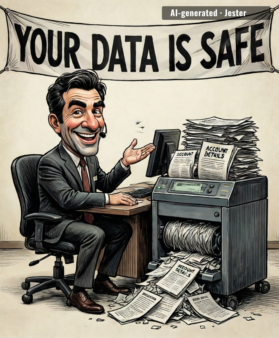 SBI's data protection plan: shred first, promise later.