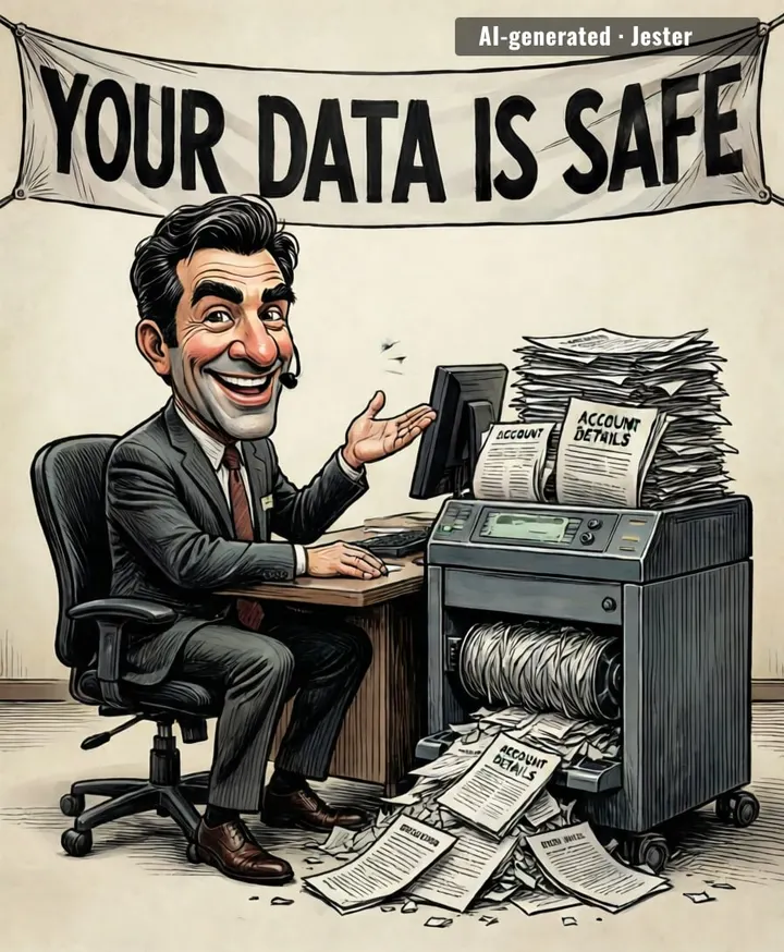 SBI's data protection plan: shred first, promise later.
