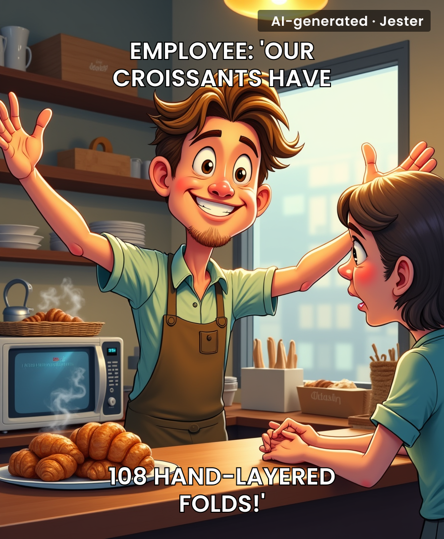 The true test of artisanal bread isn't the crumb — it's whether the employee can say 'hand-kneaded' without the microwave beep drowning them out.
