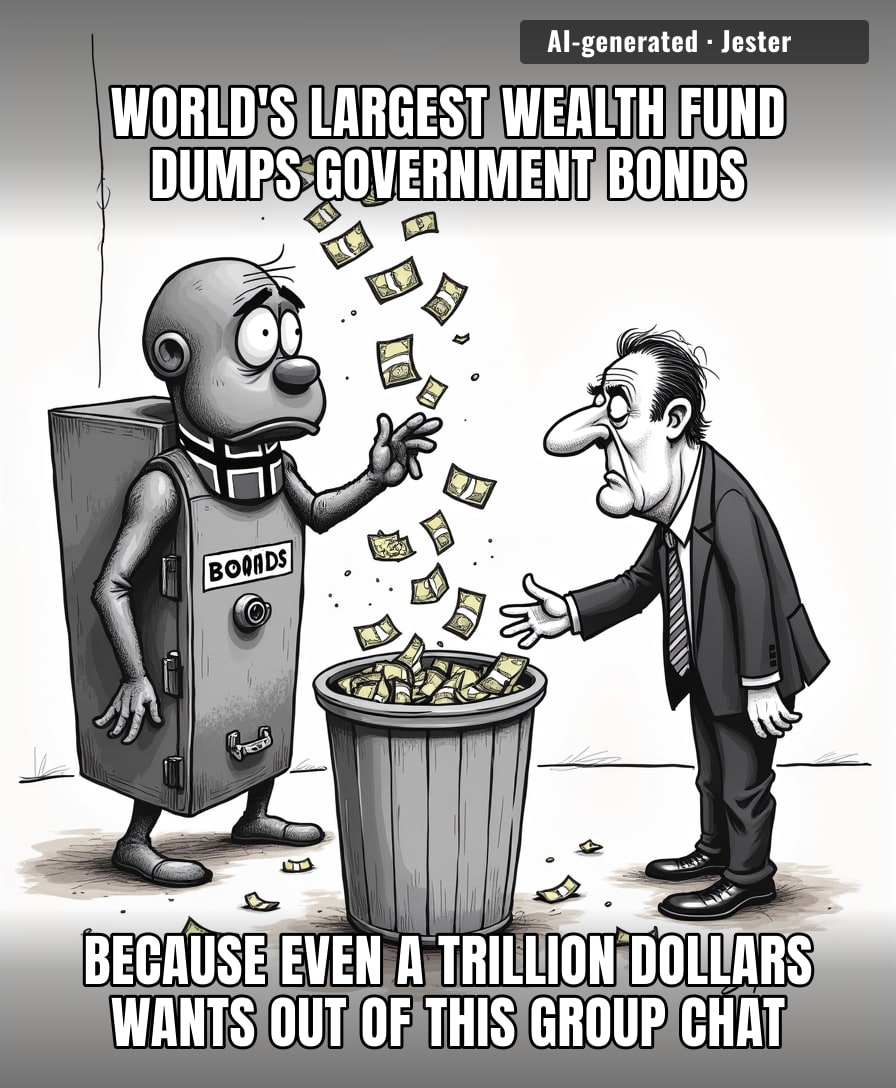 It’s not a sell-off when a sovereign wealth fund does it; it’s a billionaire just realizing the government is the guy who never picks up the check.