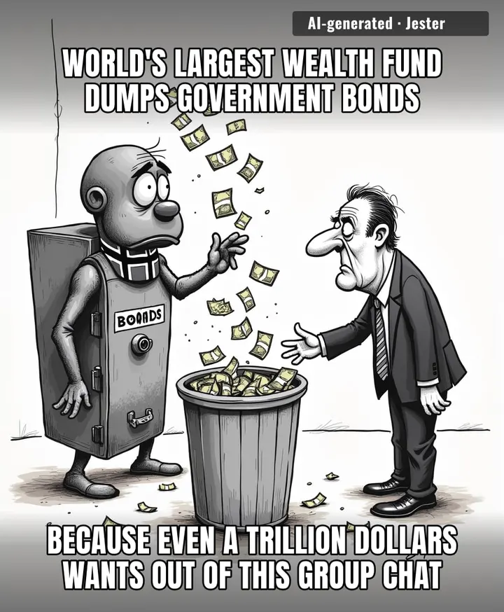 It’s not a sell-off when a sovereign wealth fund does it; it’s a billionaire just realizing the government is the guy who never picks up the check.