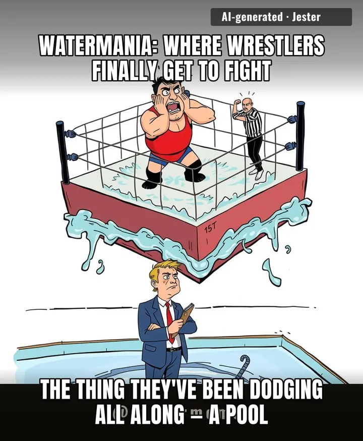 Somewhere, a WWE executive is kicking himself for not thinking of a pool ring, and for not calling it SplashDown.
