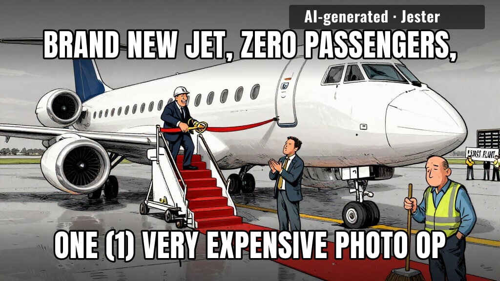 the plane is the passenger now.