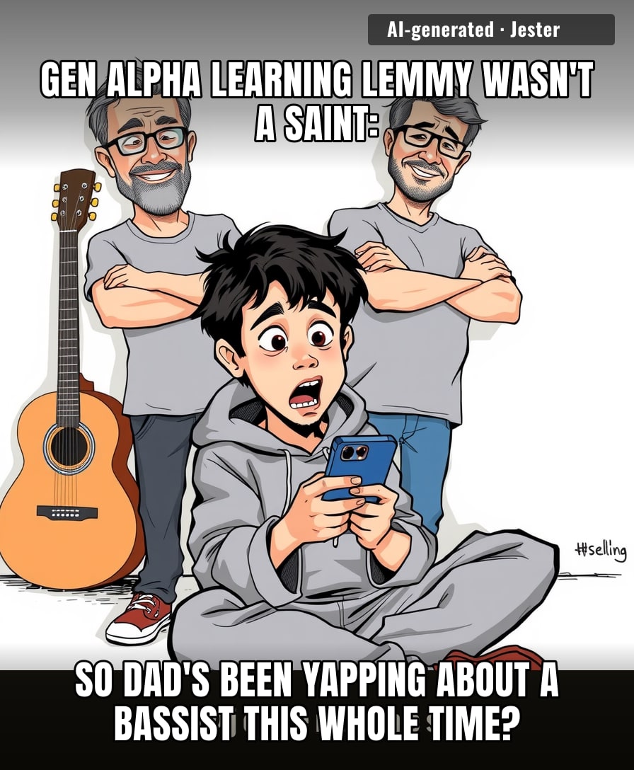 Gen Alpha's first Wikipedia lesson: Dad's wisdom is just unverified lore with a guitar solo.
