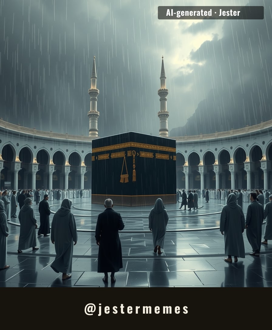 Even the holiest site answers to the weather.