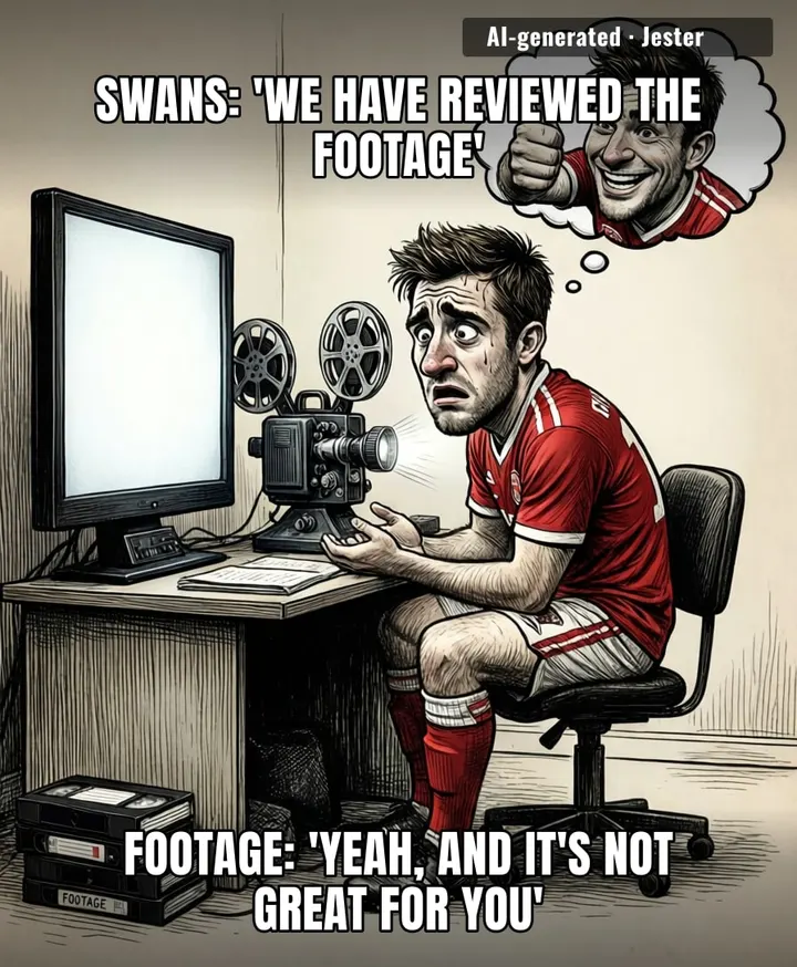 The Sydney Swans reviewed the footage, and the footage has filed a restraining order.