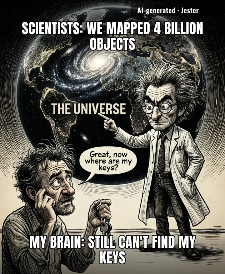 4 billion cosmic objects mapped and my ex still hasn't texted me back.