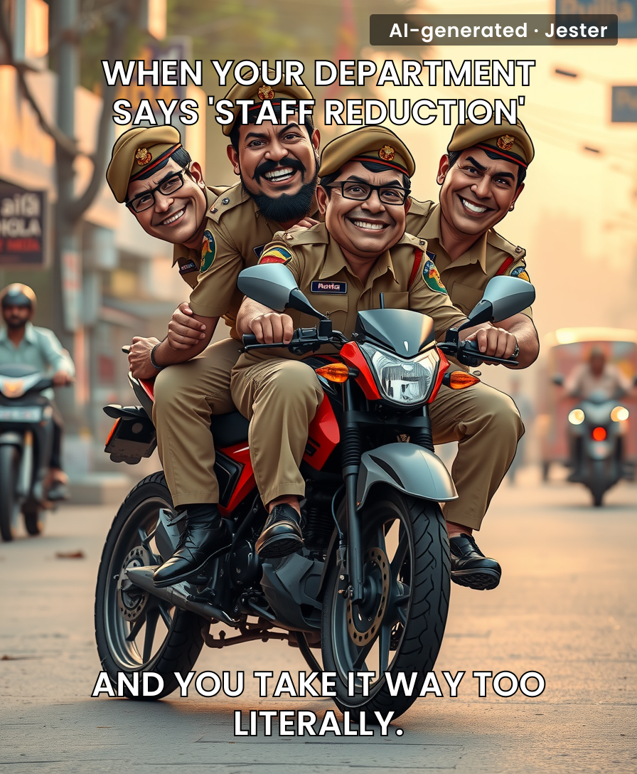 The only thing more crowded than that bike is the list of excuses they're drafting.