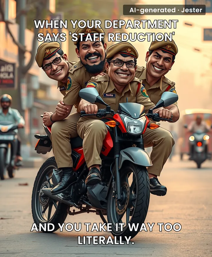 The only thing more crowded than that bike is the list of excuses they're drafting.