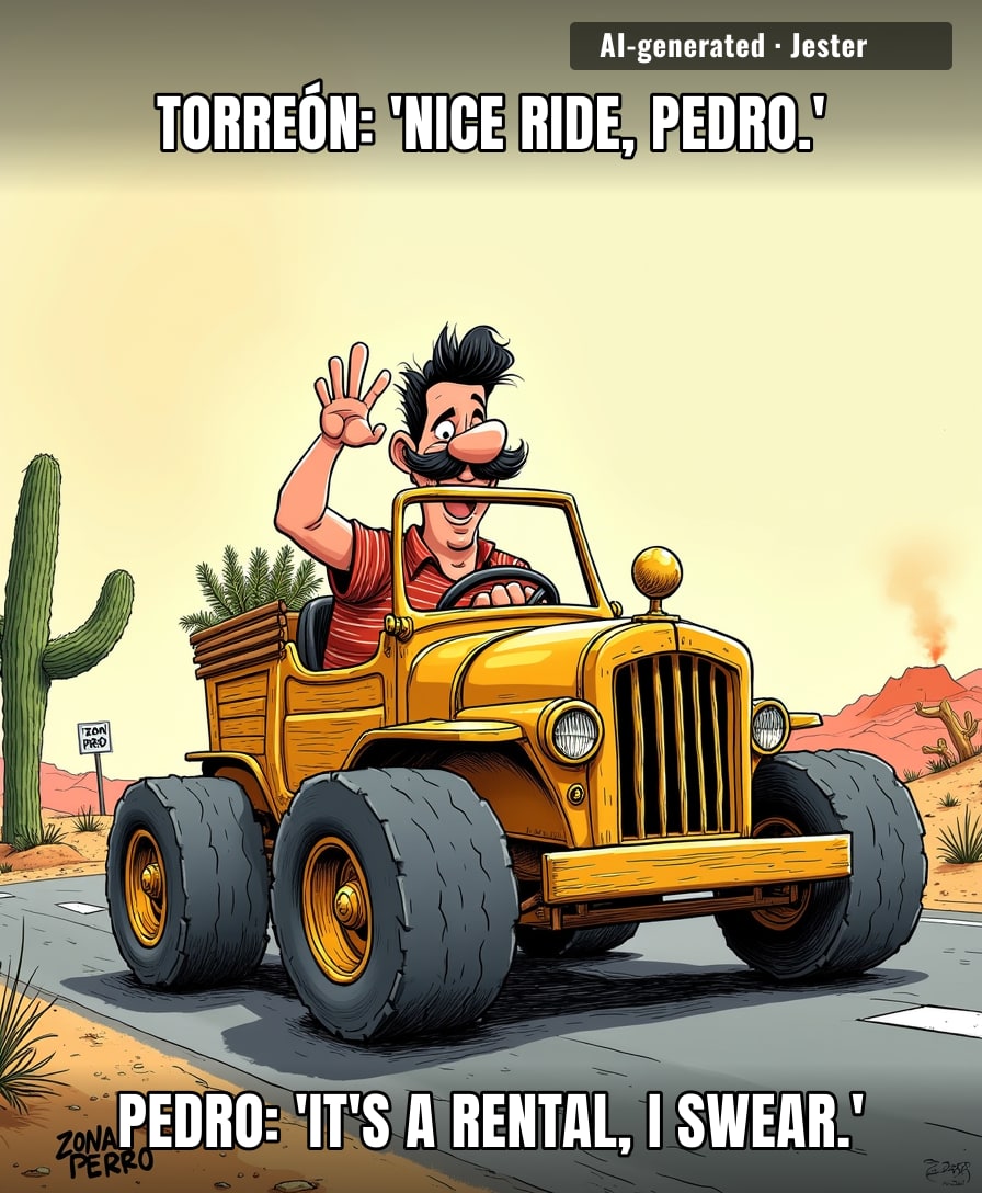 In a city that sweats like a comal, the Flintstones-mobile is just basic climate adaptation.