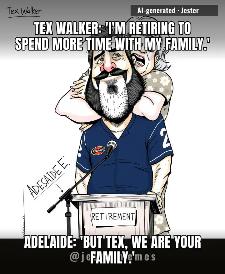 Tex Walker's retirement is the first time he's left Adelaide, and the city still won't let him go.