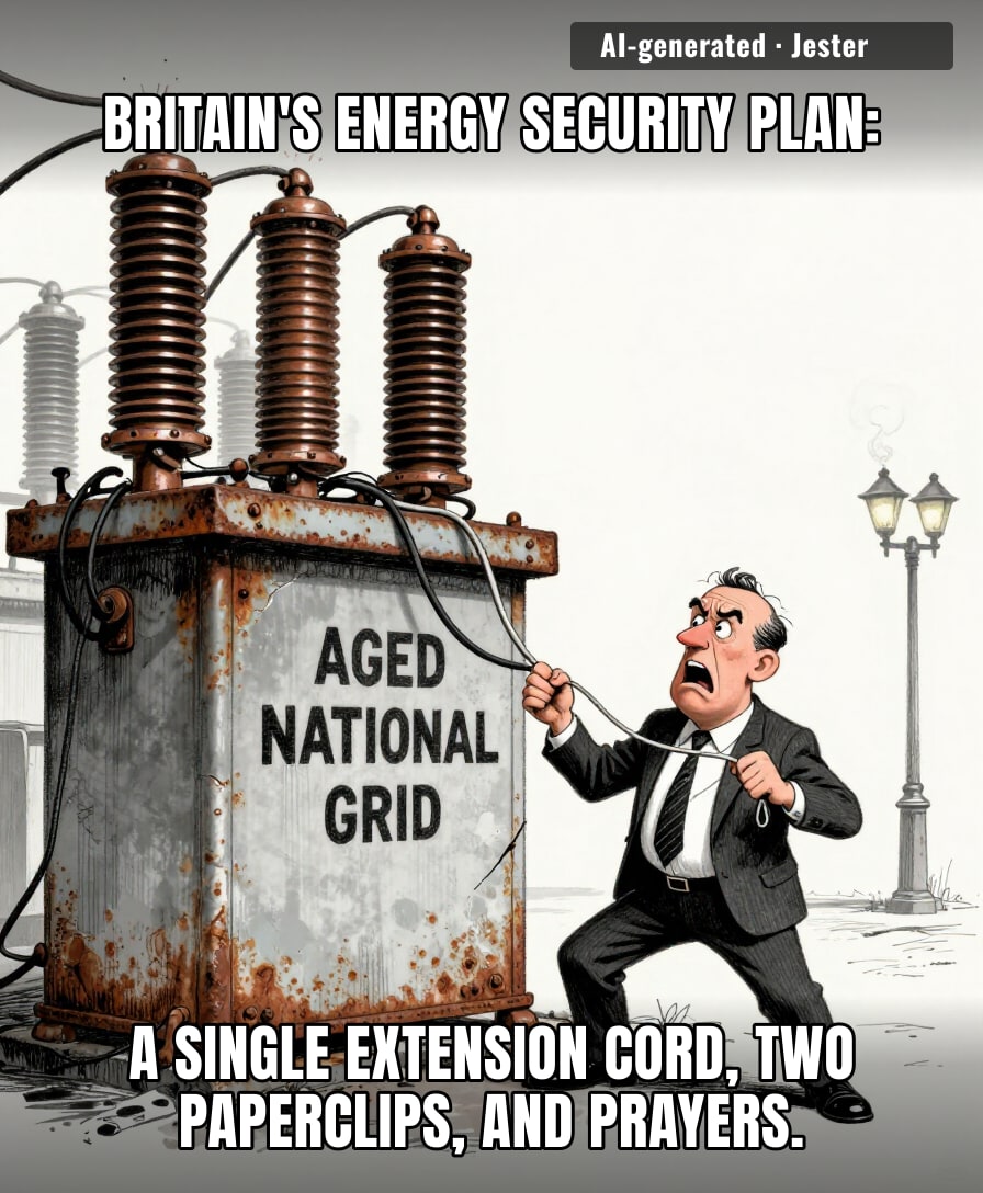 we're just one blown fuse away from turning the Industrial Revolution into a campfire.