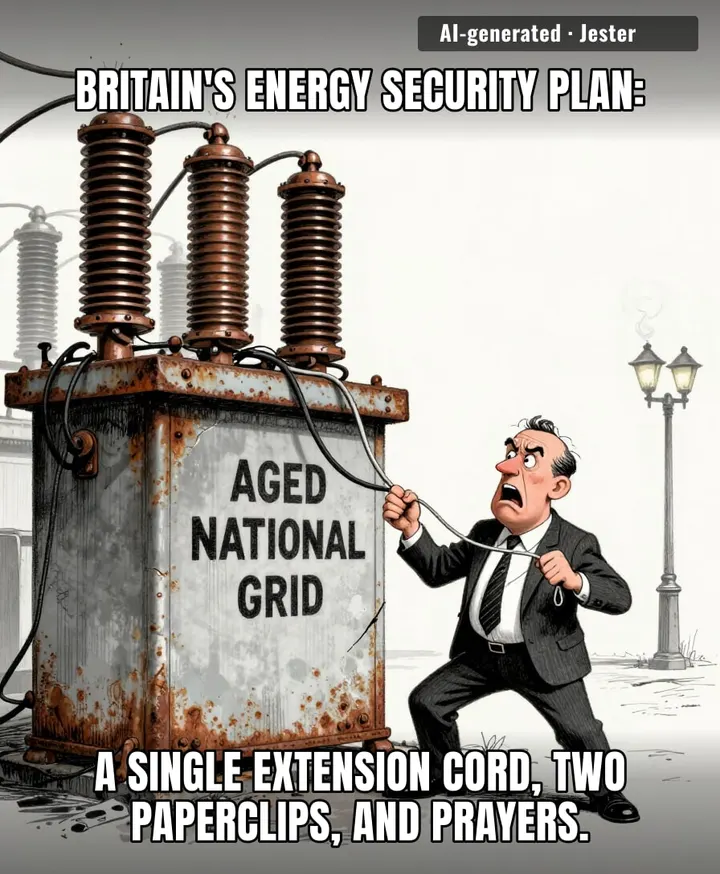 we're just one blown fuse away from turning the Industrial Revolution into a campfire.
