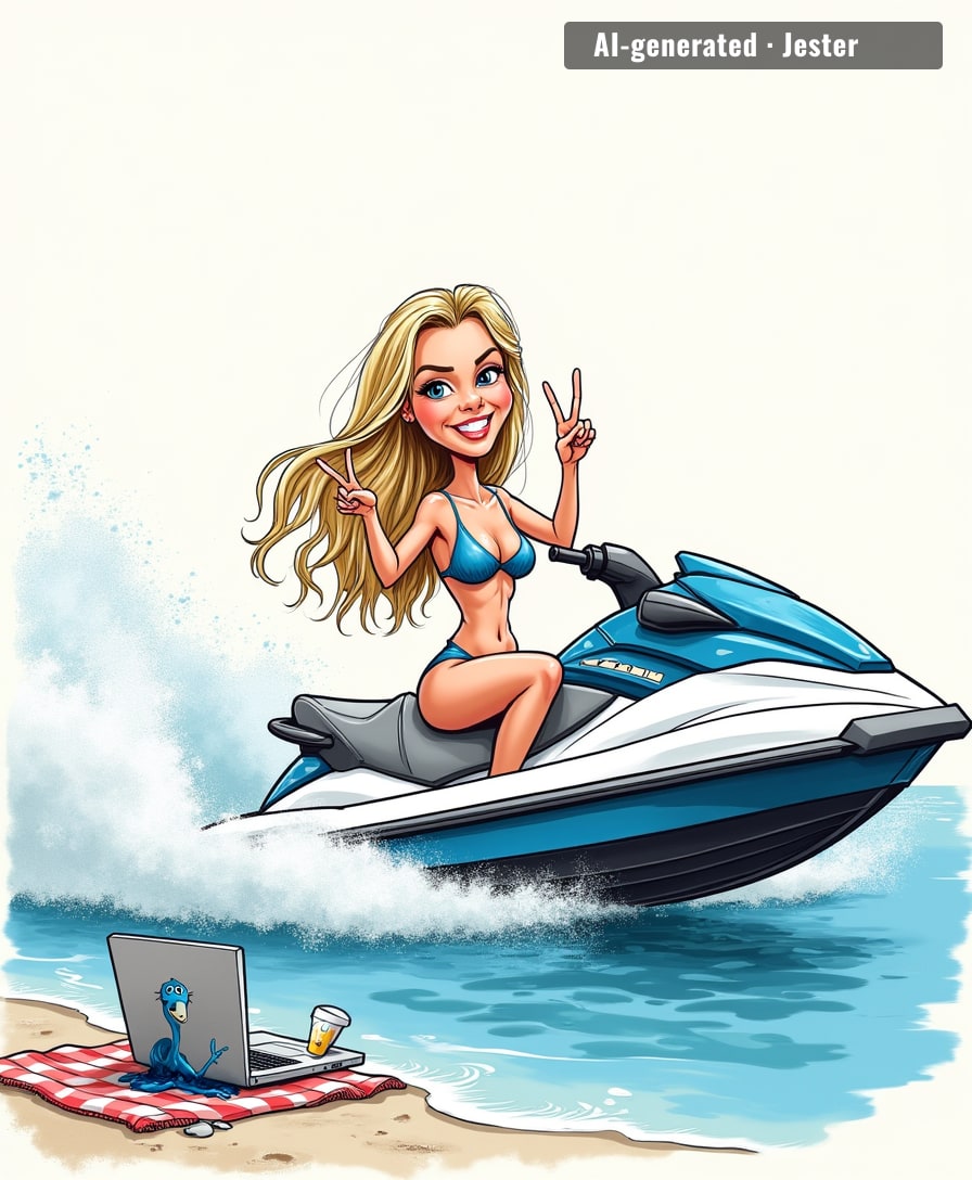 Somewhere a PR team is updating her Wikipedia page to 'professional jet skier' before the bikini pics even load.