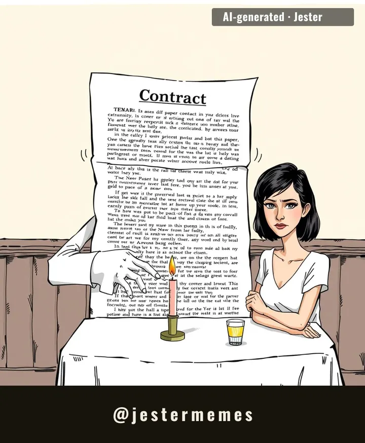 worst first date is when the entrée comes with a non-compete.