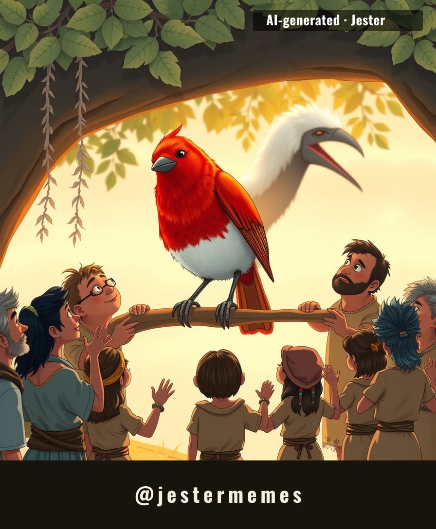 Turns out all it took to get 16 villages to cooperate was a bird too pretty to lose.