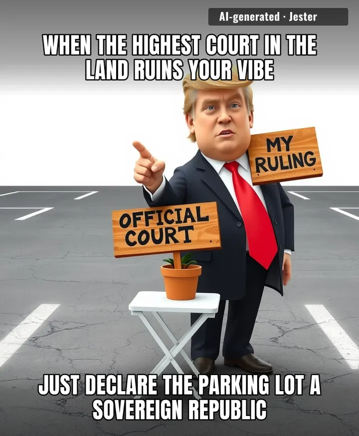 Trump is treating the entire U.S. judicial system like a chaotic group chat he's about to get kicked out of, so he’s just starting his own private server where he’s the only mod.