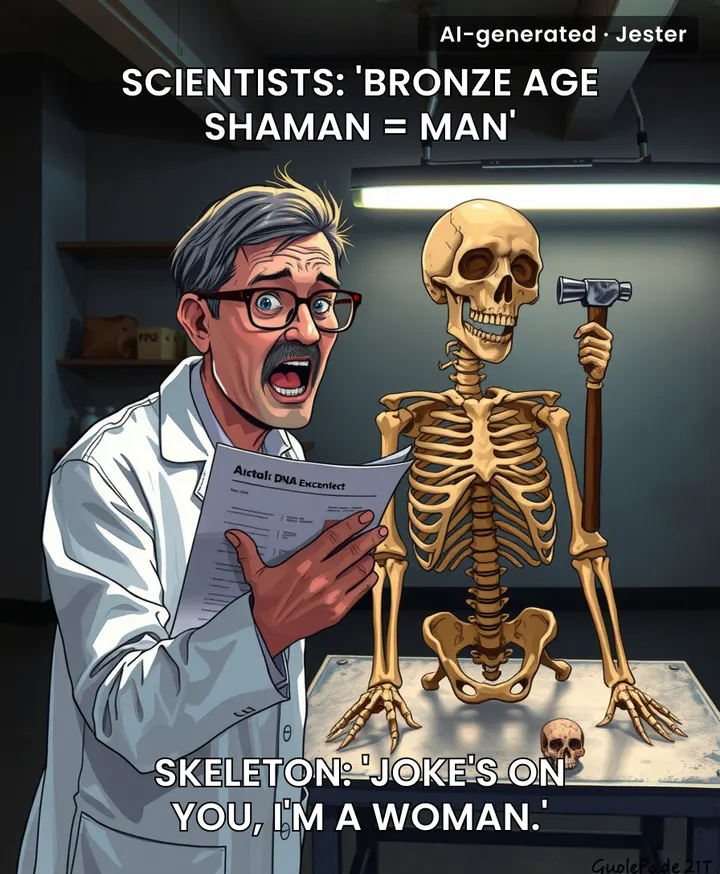 Somewhere, a Bronze Age woman is rolling her eye sockets so hard her bones rearranged.