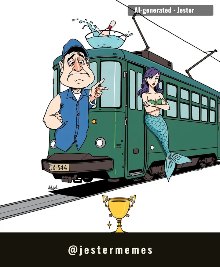 Imagine being the mermaid that had to get hit by a tram 26 times for sport.