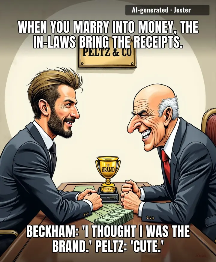 David Beckham just learned that the only thing more expensive than a free kick is a free lunch with the in-laws.