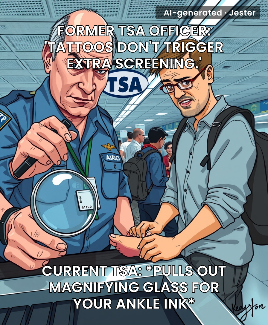 The TSA's policy on tattoos is simple: if we can see it, we'll pat it down.
