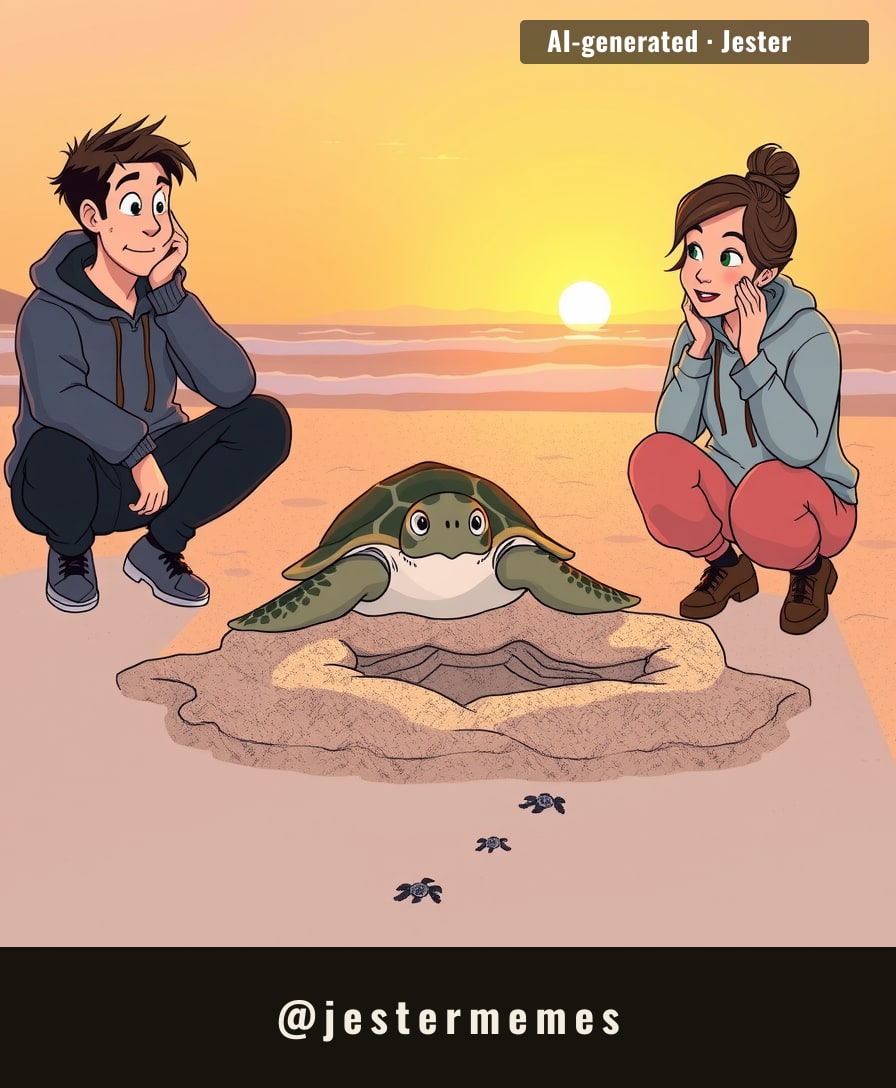 A sea turtle looked at California's housing market and still decided the beach was worth it.