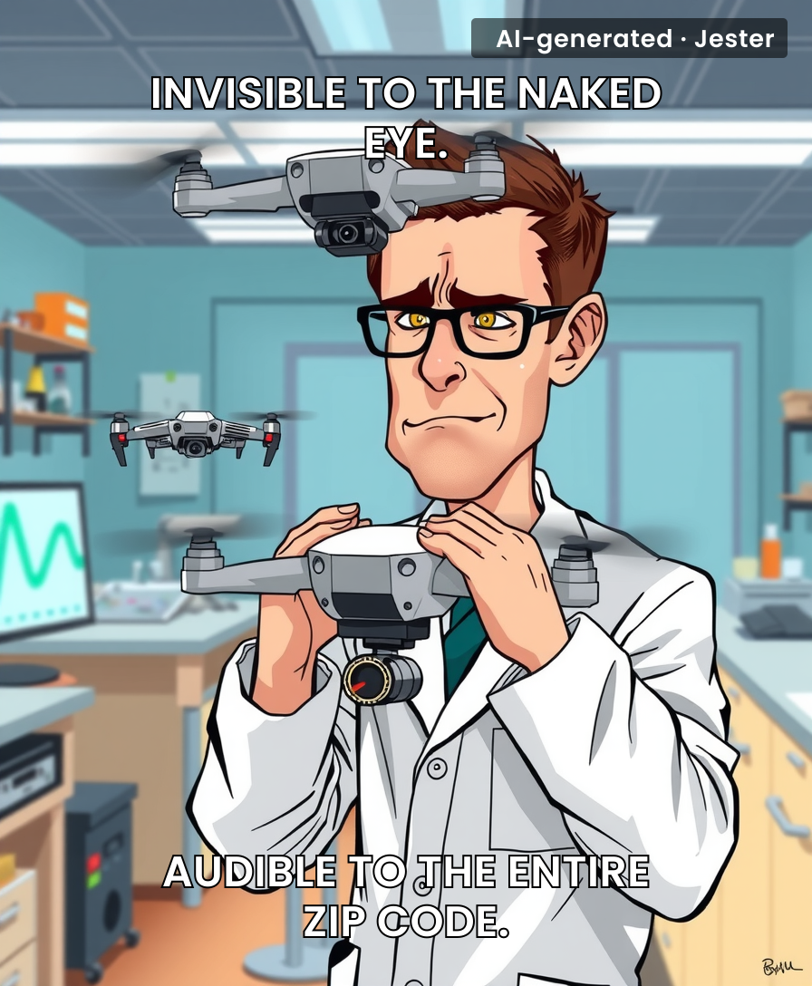 Finally, a stealth drone that works just like a ceiling fan — invisible, but everyone knows exactly where you are.