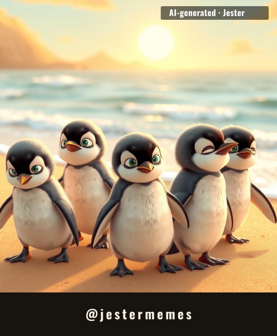 Move over, Myrtle Beach spring breakers — the real party animals here are five tuxedoed fluffballs who can't even swim yet.