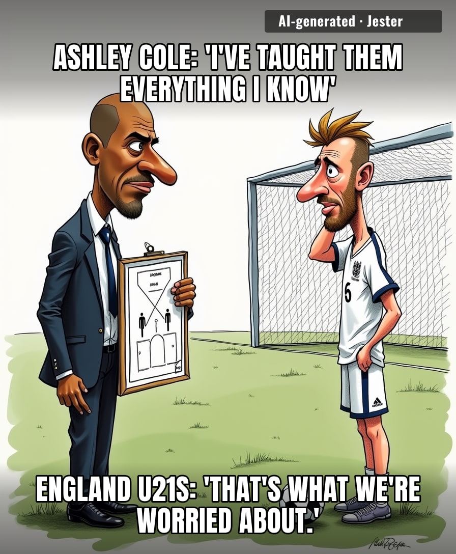 Ashley Cole leaves England U21s after five years — the only coach in history to teach defending and still watch his team concede the same goal every match.