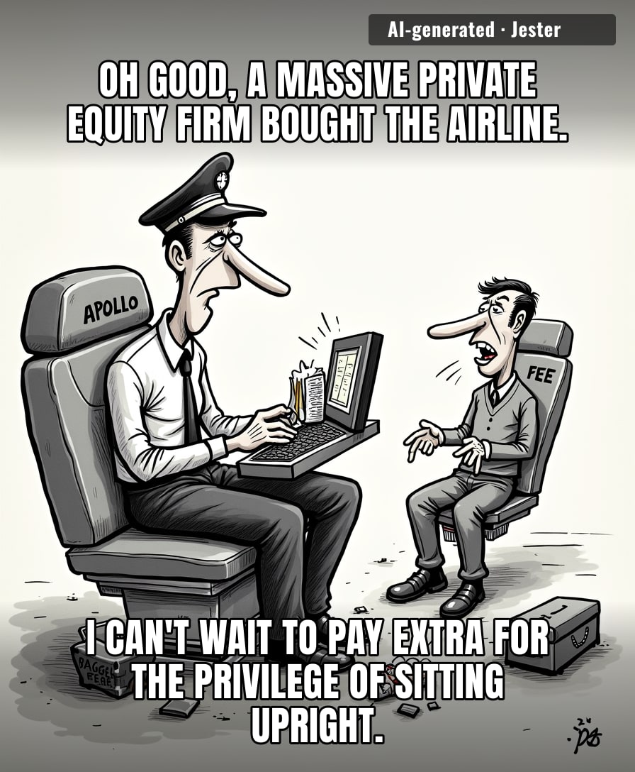 Finally, the budget airline experience is being upgraded to include the crushing weight of global corporate debt.