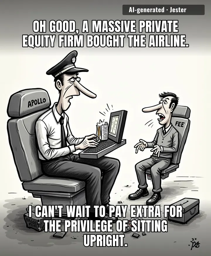 Finally, the budget airline experience is being upgraded to include the crushing weight of global corporate debt.