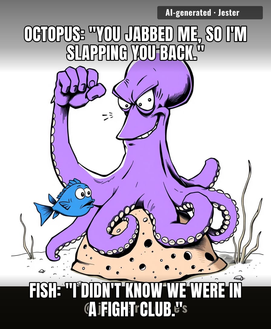 Octopuses are basically the bouncers of the ocean, and the fish are just trying to get into the club.