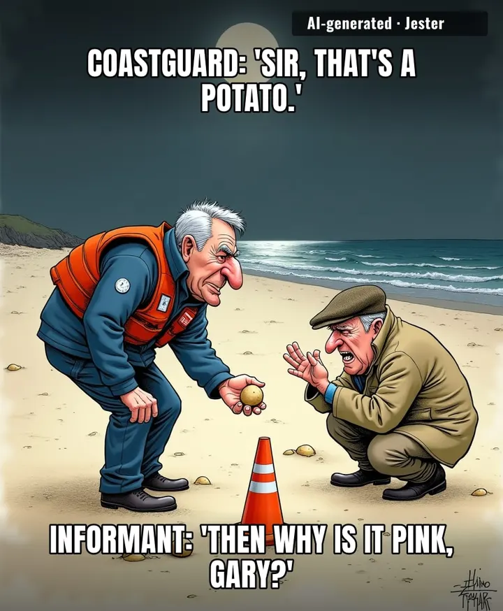 Imagine calling a national emergency on a potato and still being the smartest guy on that beach.