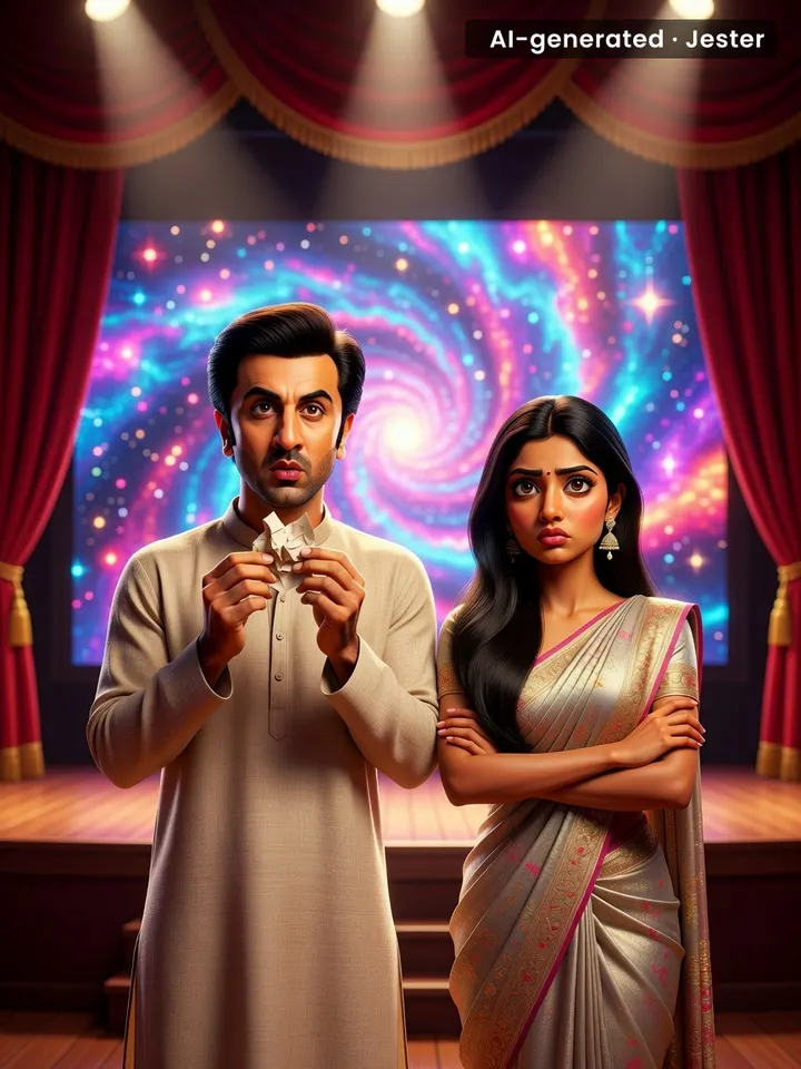 Somewhere, a PR agent is praying Ranbir remembers his lines before the live audience.