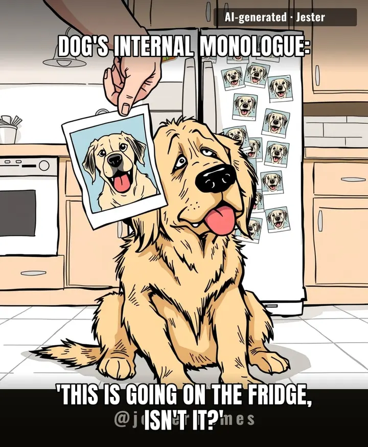 The dog's career as a majestic beast is over — that photo's going on the fridge, the Christmas card, and probably his Tinder profile.